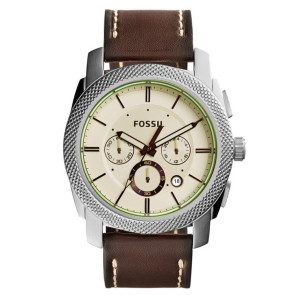 Watch strap Fossil FS5108 Leather Brown 24mm